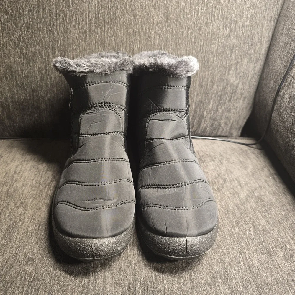 Women's Waterproof‎ Winter Snow Boots Ladies Warm Slip On Ankle Booties Size 10